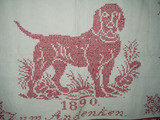 Victorian Turkey Redwork Embroidery Cross Stitch Dog Crochet Edge