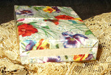 Early 1900 Pansy Paper Covered Cardboard Box With Hairpins