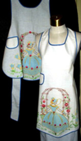 Cut, Sew, Embroidery ~ A Vintage Mother And Daughter Matching Aprons