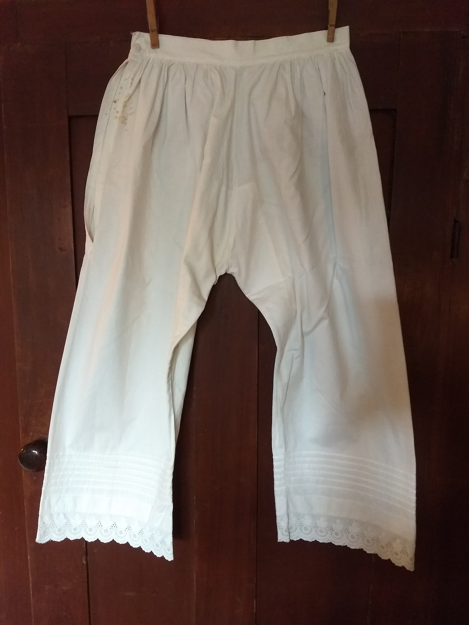 Victorian 1900s White Bloomers Pantaloons Underwear Tucks Whitework  Embroidery
