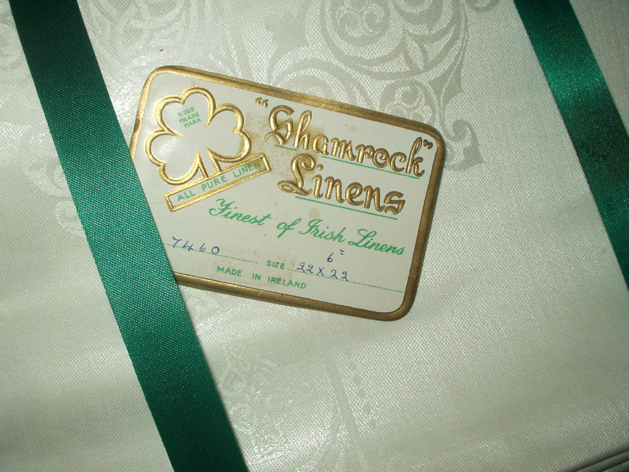 Vintage Brown Thomas & Co. Double Damask Irish Linen Table Cloth