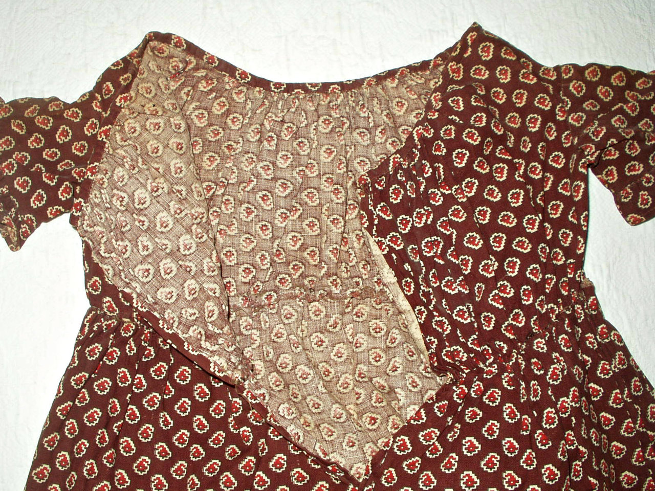 Civil War 1880 Victorian Brown Calico Baby Toddler Child Dress ...