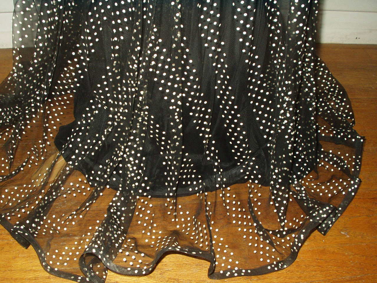 Vintage 1930 Evening Gown Party Formal Dress Sheer Black Dotted Swiss ...