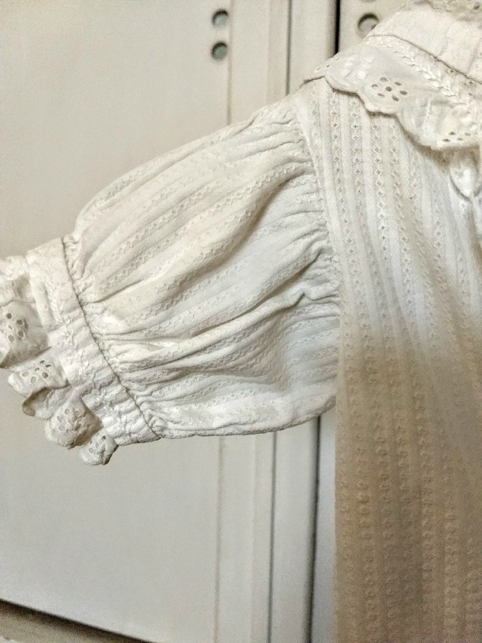 Victorian Edwardian Christening Long Baby Dress Pique Embroidery Trim ...