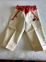 Vintage Children Pants Trousers 1930's 1940's Cotton Red Trim Unworn Hang Tag