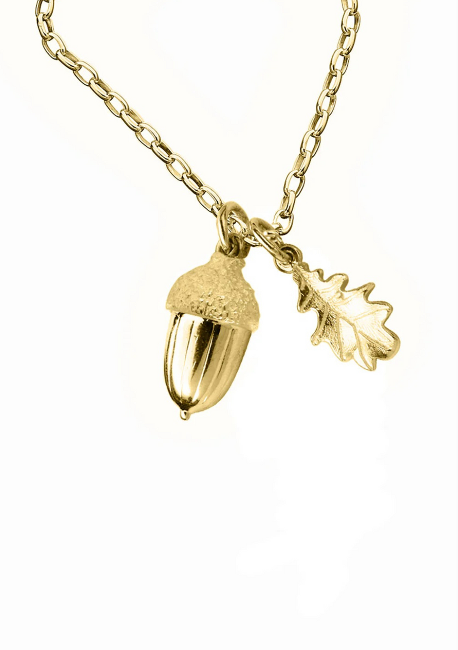 Karen Walker Acron Leaf Necklace 50m Gold Plated Contain
