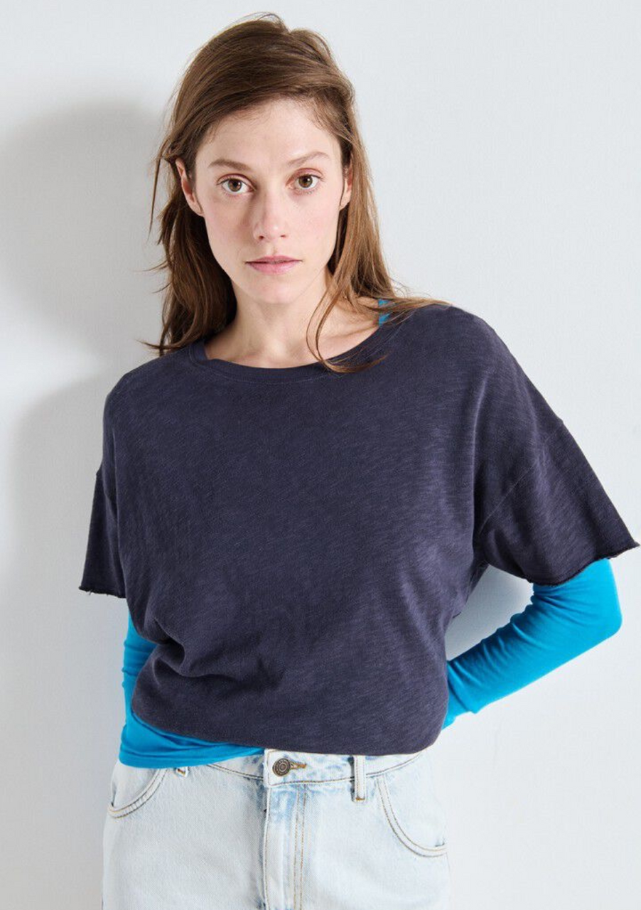 American Vintage Sonoma T-Shirt Vintage Navy Blue Contain