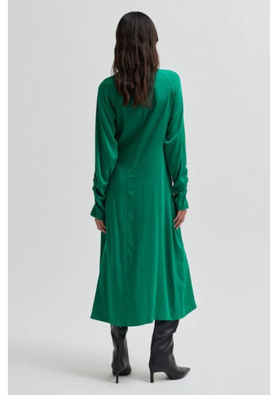 second female green dress Second Female Satina Dress - Lush Meadow, DRESSES