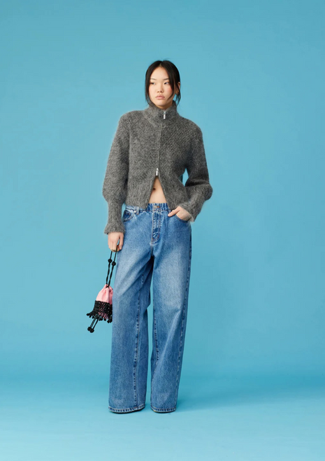 Ruby | Matilda Zip Cardigan - Charcoal