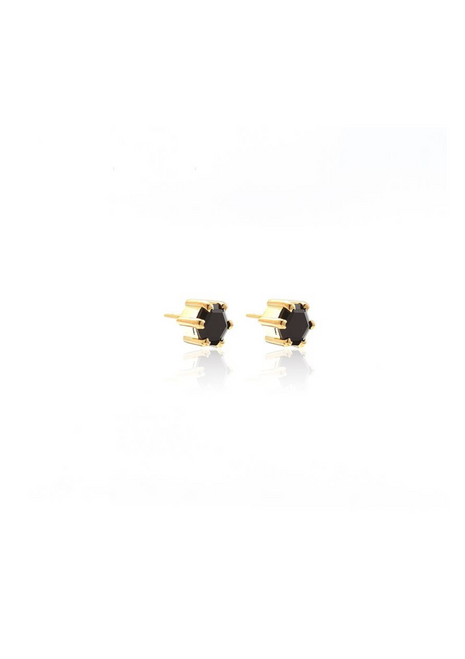 Silk & Steel | Harmony Stud Earrings - Black Spinel/Gold Silk & Steel | Harmony Stud Earrings - Black Spinel/Gold