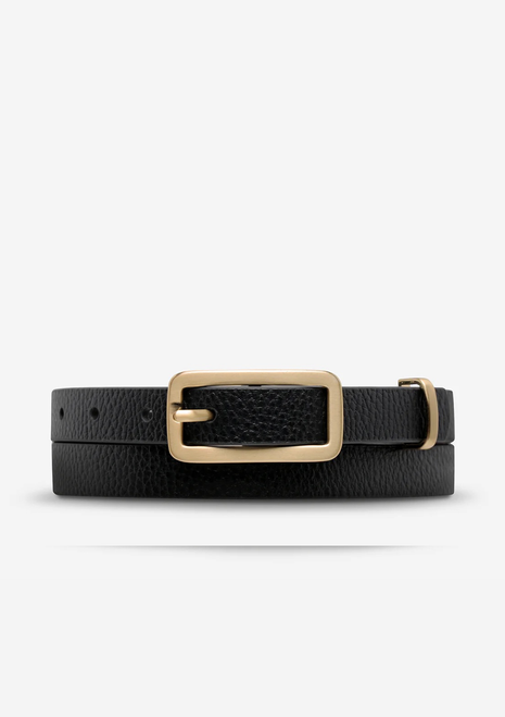 Status Anxiety | Muse Leather Belt - Black/Gold