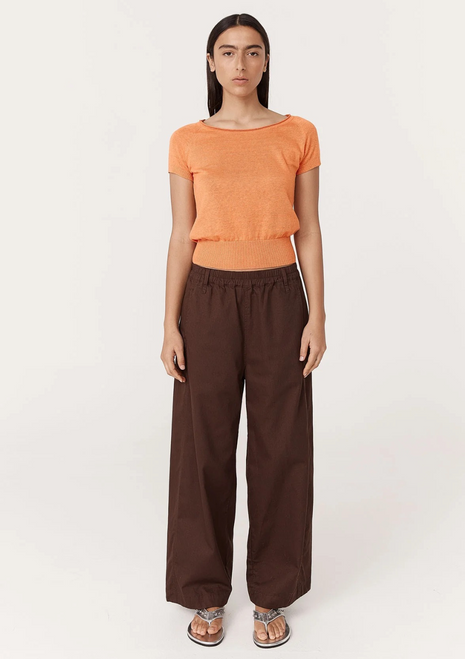 Rowie | Maryanne Barrel Leg Pants - Chocolate Brown Rowie | Maryanne Barrel Leg Pants - Chocolate Brown