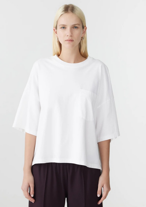 Bassike | Boxy Pocket Detail S/S T-Shirt - White