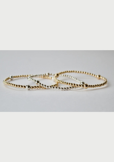Dane | Gold Petite Bead Bracelet/Large Ball Inset Dane | Gold Petite Bead Bracelet/Large Ball Inset