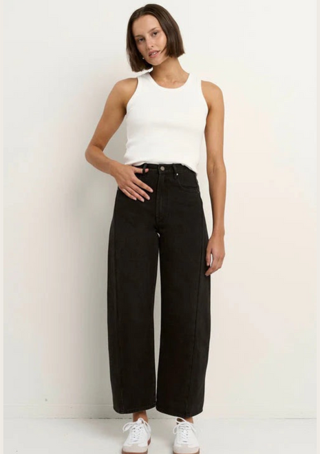 Among The Brave | Varsity Barrel Jeans - Black Wash Among The Brave | Varsity Barrel Jeans - Black Wash