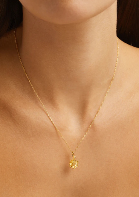 By Charlotte | Birth Flower Necklace - Poppy August -  18K Gold Plated