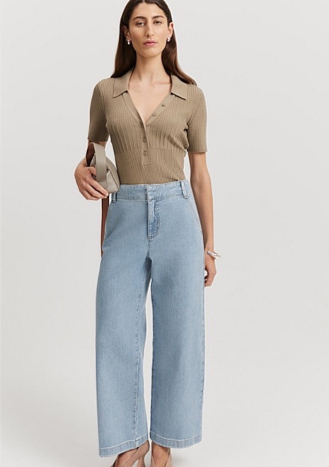 Country Road - High Rise Wide Jean - Aged Soft Wash Country Road - High Rise Wide Jean - Aged Soft Wash