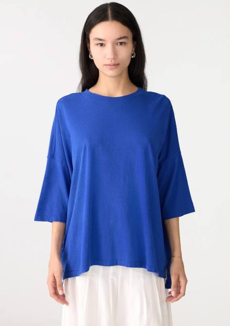 Bassike | Slouch Side Step T-Shirt - Cobalt Bassike | Slouch Side Step T-Shirt - Cobalt