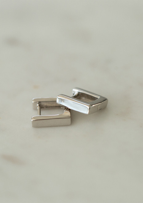 Sophie | So Square Huggies - Silver