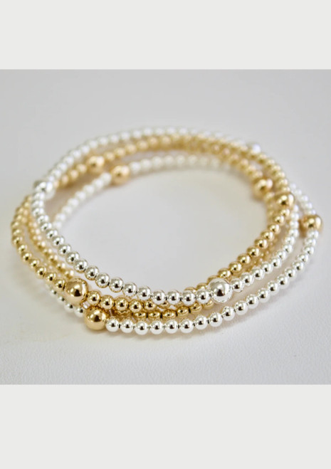 Dane | Silver Bead/Large Ball Inset Bracelet