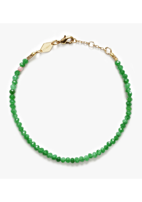 Anni Lu | Tan Line Bracelet - Green Jade