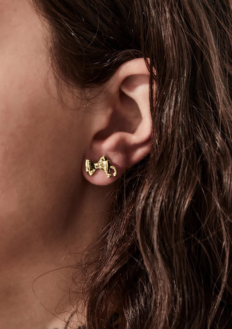Stolen Girlfriends Club | Pierced Bow Earrings - Gold Plated