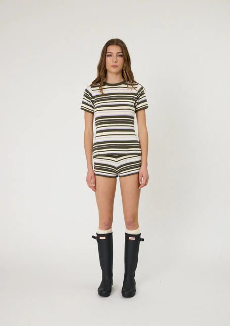 Remain | Bowie Tee - Olive Stripe