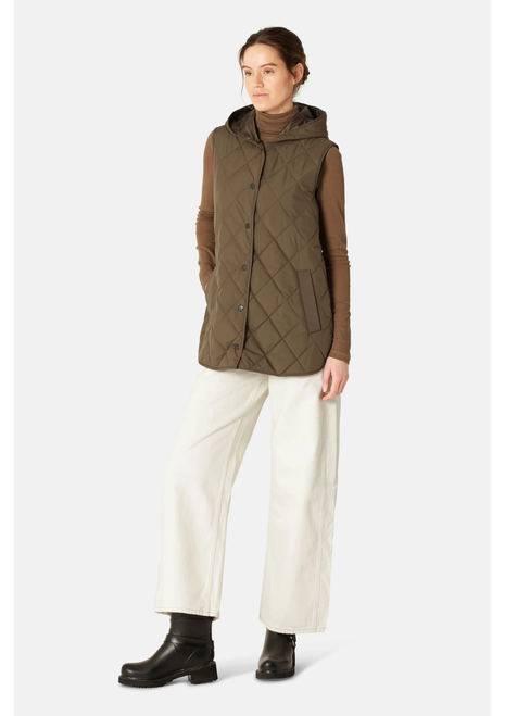 Ilse Jacobsen | Quilted Long Vest - Nut