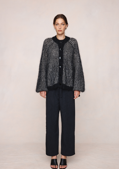 Marle | Jasper Cardigan - Black/Greige
