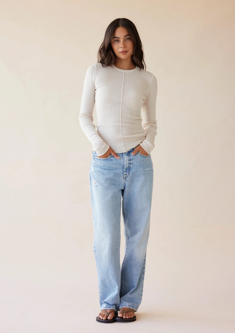 Dear Dylan | Merino Long Sleeve Knit - Sea Shell