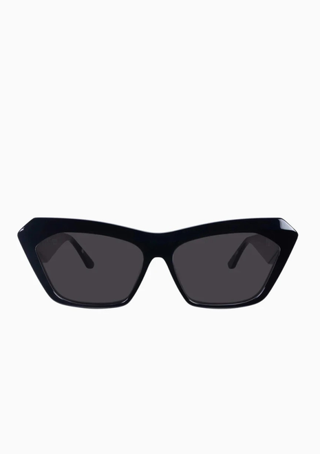 Valley | Piaf Gloss Black With Silver Metal/Black Lens