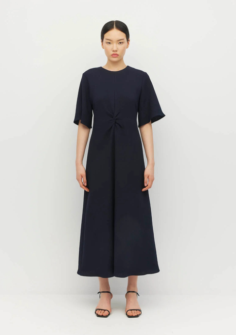 Juliette Hogan | Twist Dress (Zig Zag Crepe) - Navy