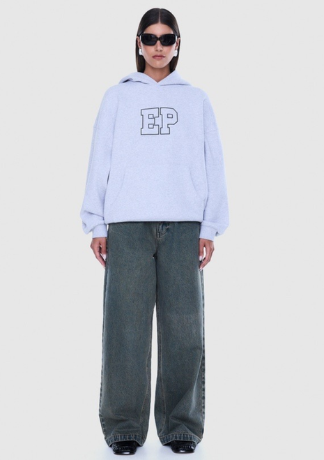 Ena Pelly | Cassie Oversized Hoodie - Mid Grey Marle