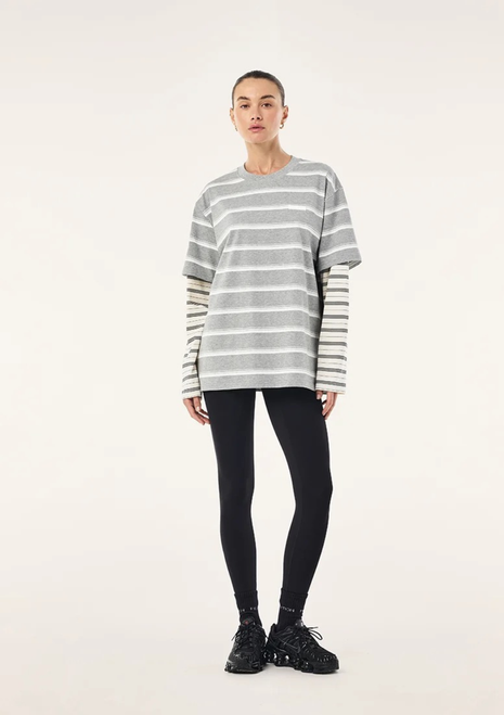 P.E Nation | Spark Long Sleeve Tee - Mid Grey Marle