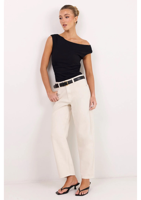 Ivy + Jack | Tradition Stretch Soft Barrel Jeans - Ecru
