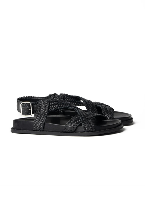 La Tribe | Amara Braided Sandal - Black