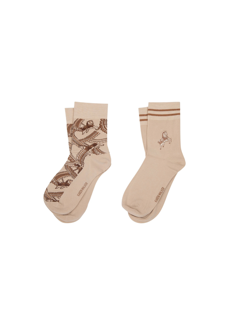 Karen Walker | Carousel Socks 2 Pack - Cream Multi