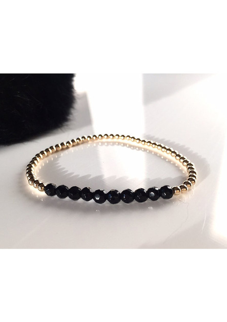 Dane | Gold Bead - Onyx Bar