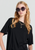 Karen Walker | Embroidered Runaway Girl Classic Organic Cotton T-Shirt - Black