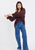 Ivy + Jack | Artist Chocolate Voile LS Tie Front Relaxed Gathered Top