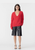 Bassike | Deep V Textured Knit - Red