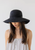 Sophie | Wide Brim Raffia Hat - Black