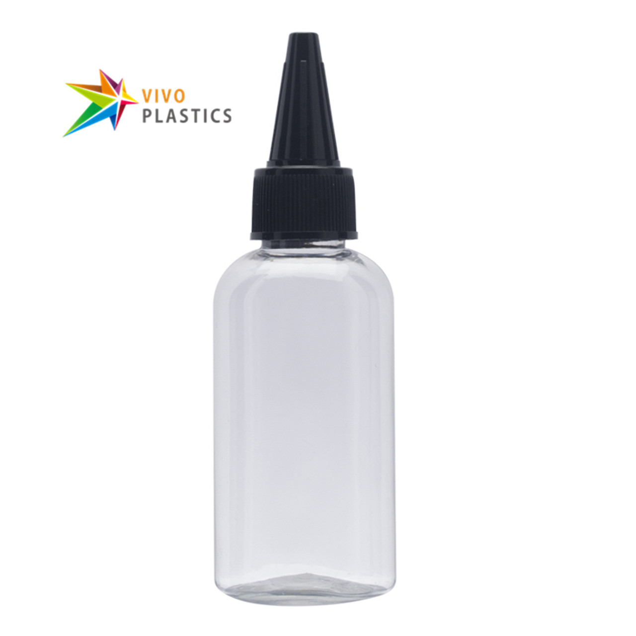 50ml Clear PET Oval Bottle with Twist Top Cap VIVO PLASTICS