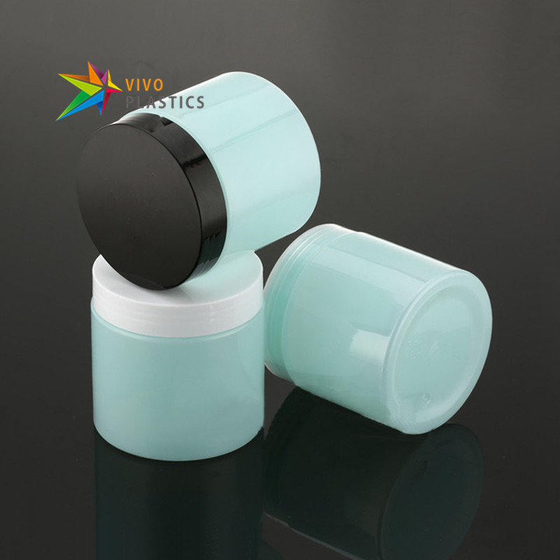 200g Aqua Green PET Plastic Cosmetic Jar with Lid Cream Jar Body