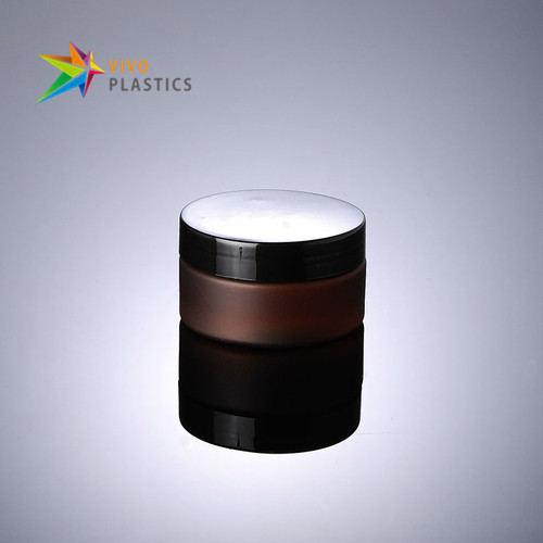 100g Frosted Amber PET Plastic Cosmetic Packaging Jar with Black Lid 100g Frosted Amber PET Plastic Cosmetic Packaging Jar with Black Lid