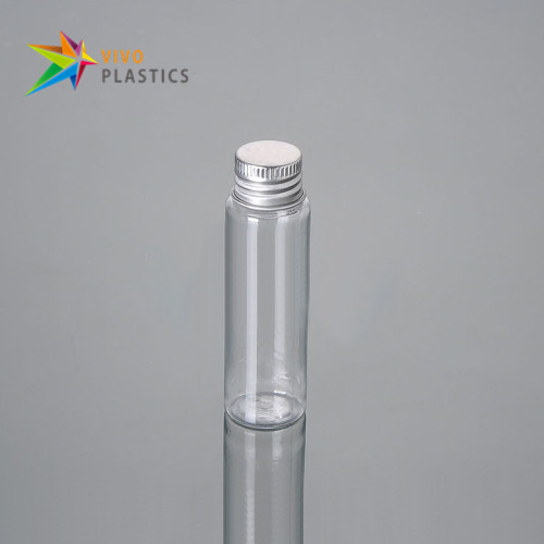 30ml Clear PET Plastic Square Shoulder Bottle with Aluminium Cap 30ml Clear PET Plastic Square Shoulder Bottle with Aluminium Cap
