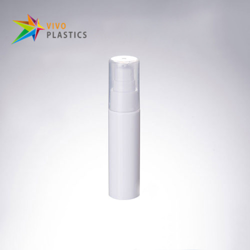 30ml White PET Plastic Square Shoulder Bottle with Treatment Pump