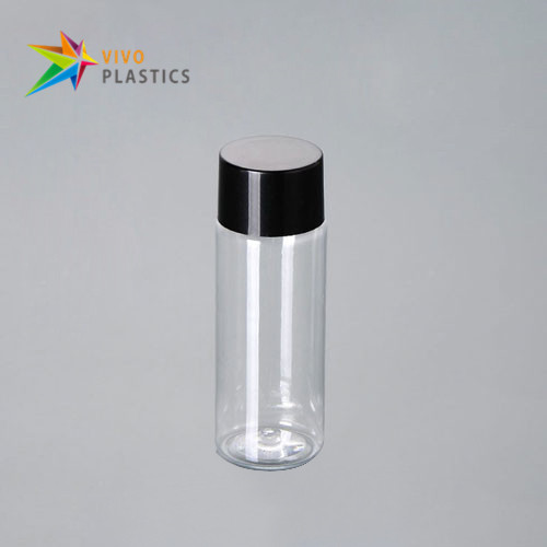 50ml Clear PET Plastic Square Shoulder Bottle with Screw Cap 
