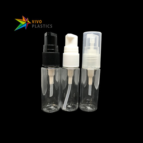 20ml Clear PET Plastic Square Shoulder Bottle with Treatment Pump