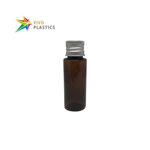 20ml PET Plastic Square Shoulder Bottle with Aluminium Cap 